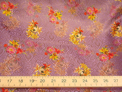 Violet Floral - Digital Printed Brocade