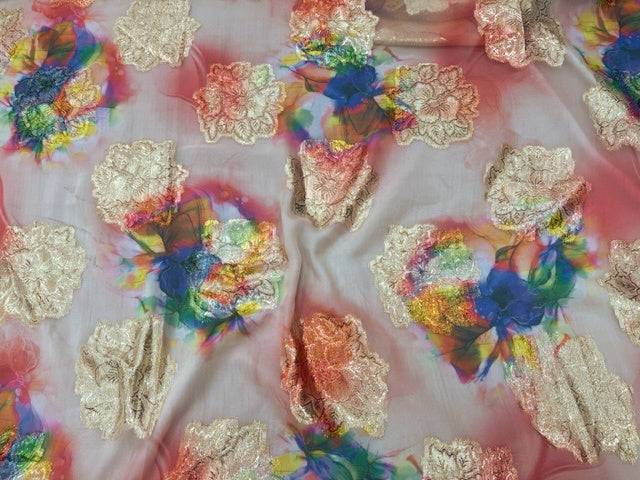 Shaded Digital Printed Uragiri Chiffon - Cheap Fabrics