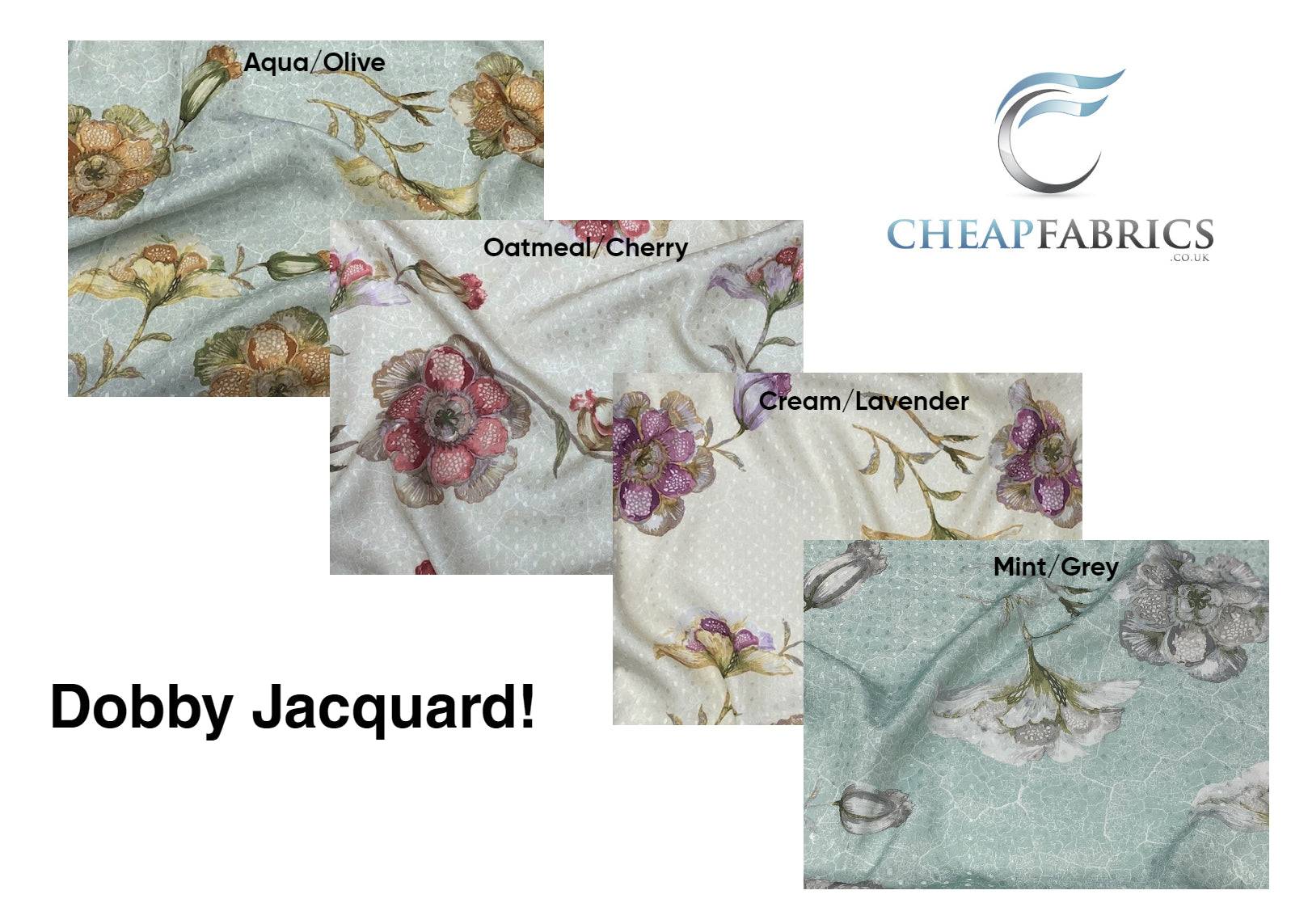 Large Floral - Dobby Jacquard - Cheap Fabrics