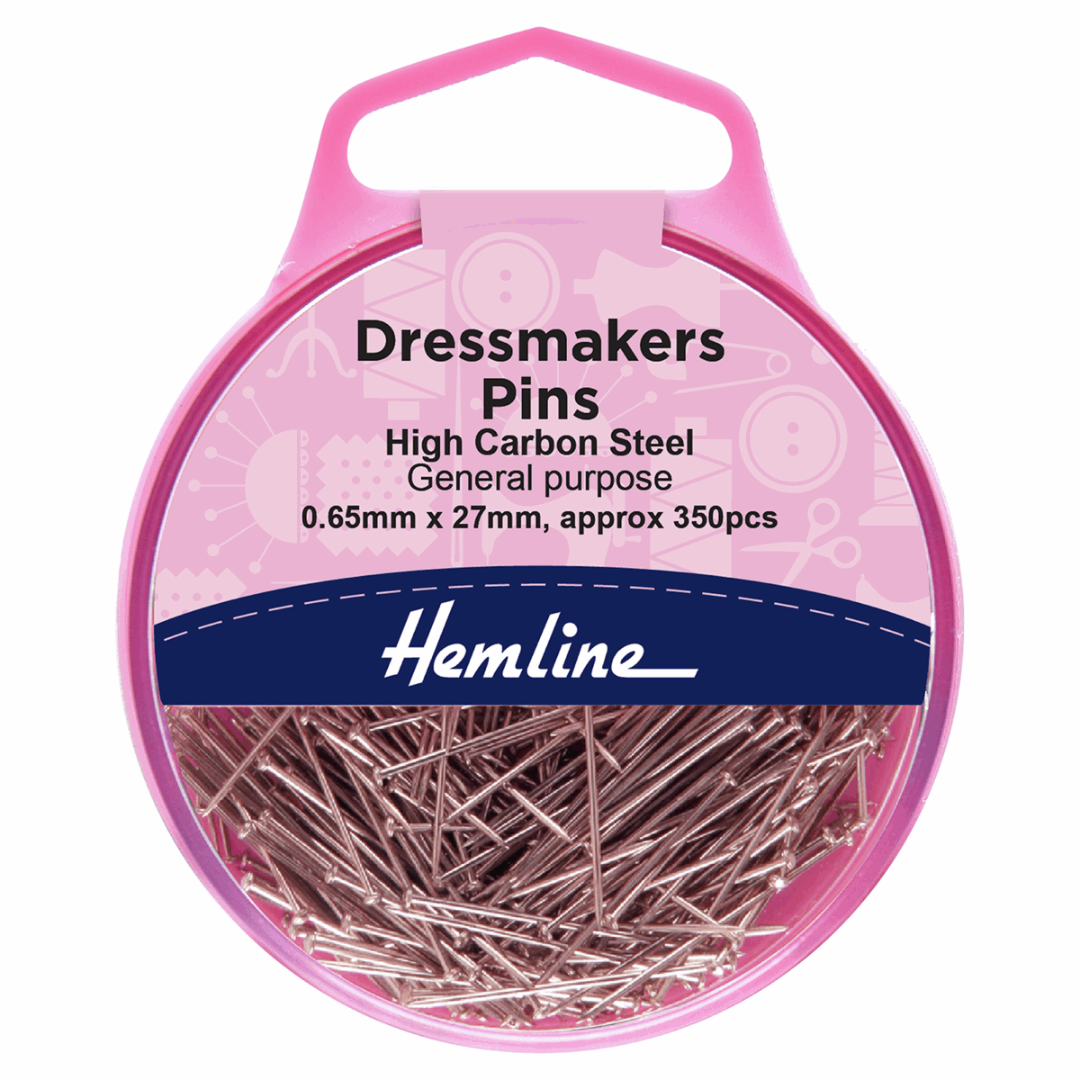 Dressmakers Pins - 0.65mm x 27mm (350 Pieces)