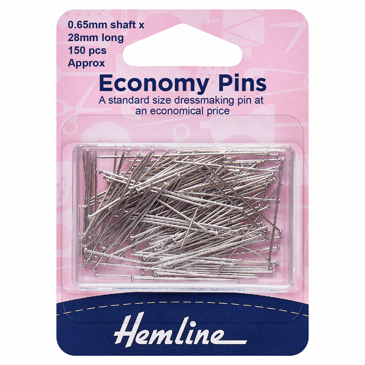 Economy Pins -  28mm x 0.65mm Nickel (150 Pieces)