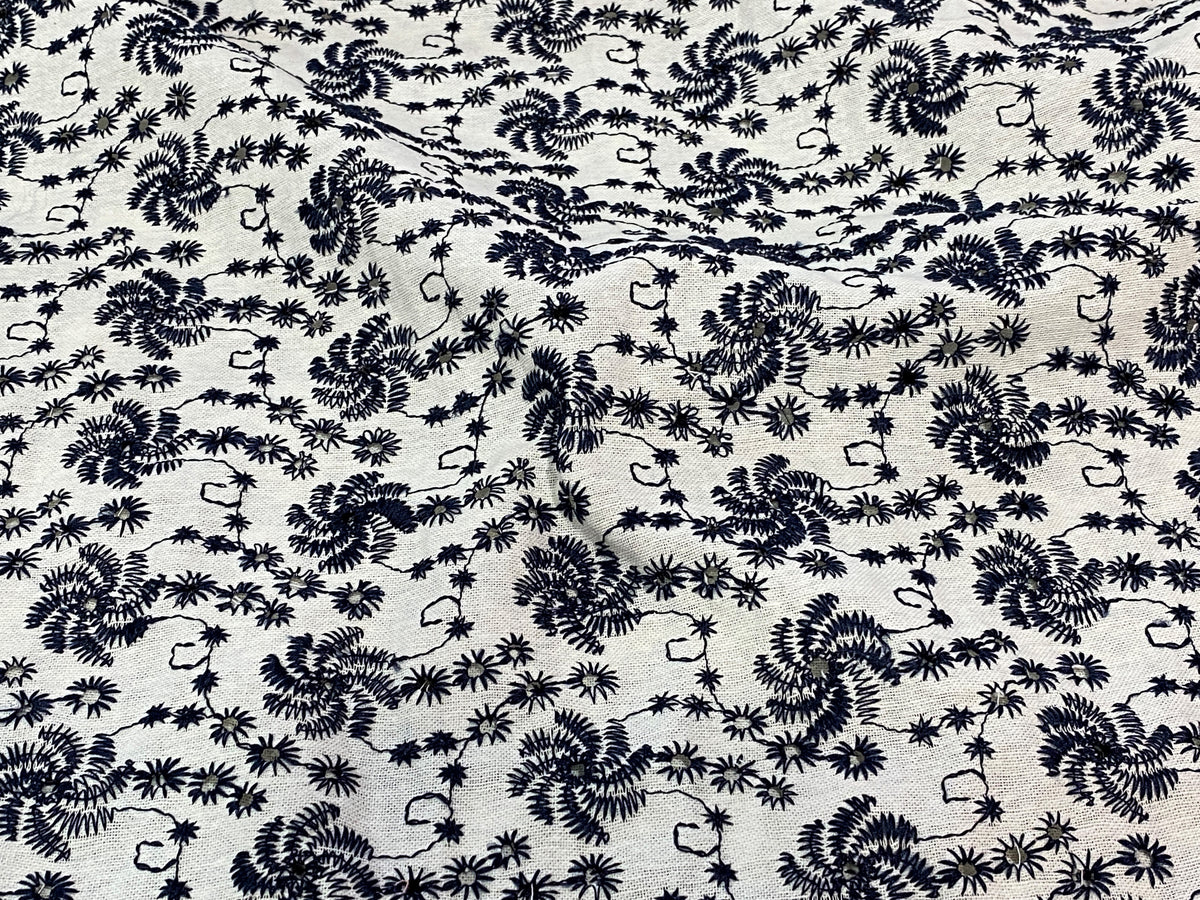 Galaxy - Embroidered Anglais Faux Linen