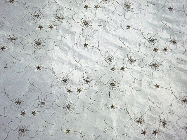 White - Embroidered Shot Taffeta