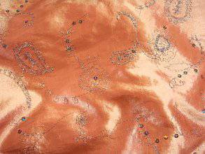 Peach - Embroidered Shot Taffeta