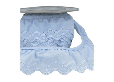 Embroidered Anglais Frill Trim - Scalloped Floral Broderie