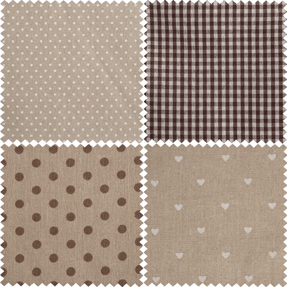 Assorted Fat Quarters: Brown/Natural (4 pcs)