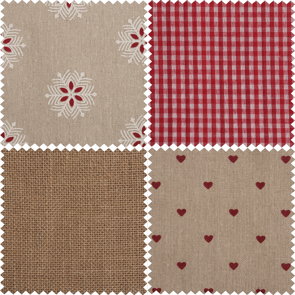 Assorted Fat Quarters: Christmas Red/Natural (4 pcs)