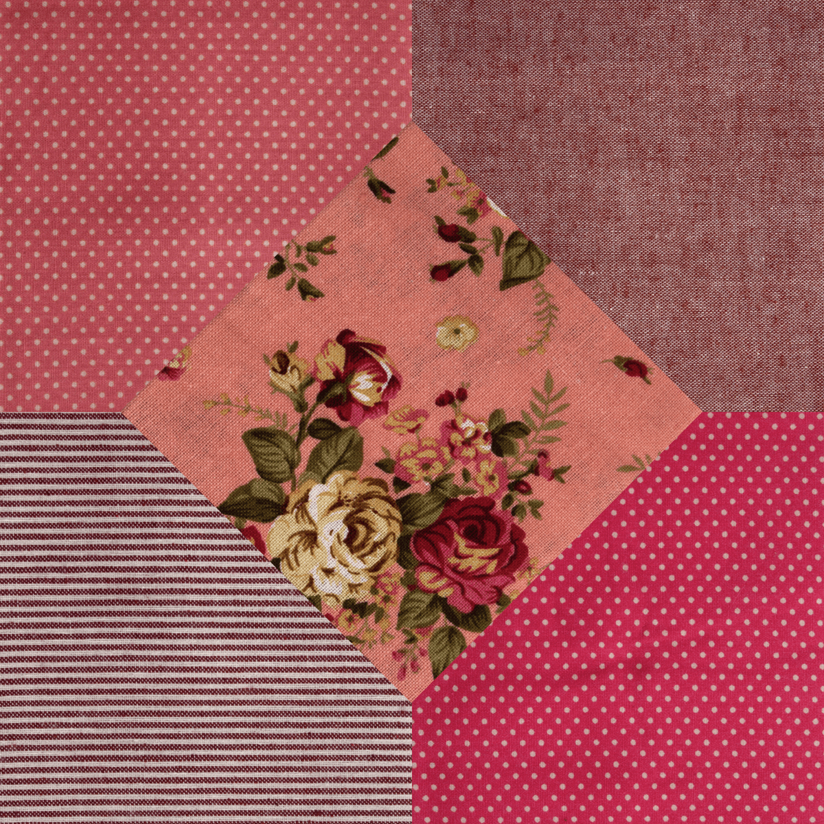 Fat Quarter Pack: Cotton Linen: Rosy (5 pcs)