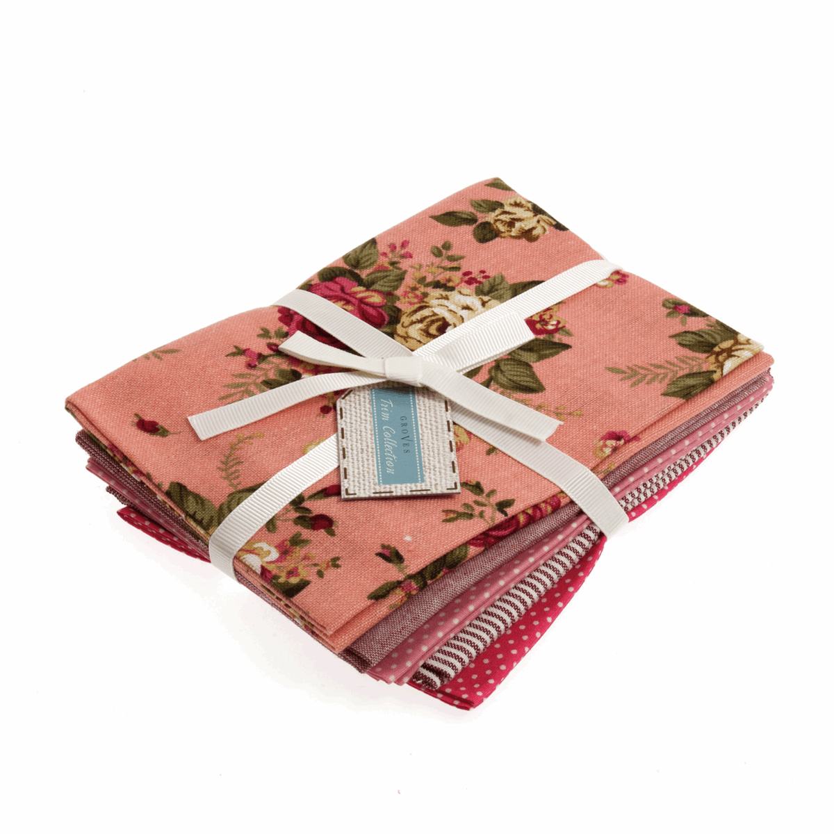 Fat Quarter Pack: Cotton Linen: Rosy (5 pcs)