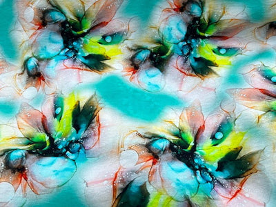 Fluid Florals - Digital Faux Silk Cotton