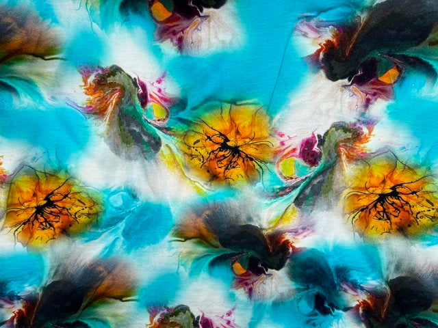 Floral Romance - Digital Faux Silk Cotton