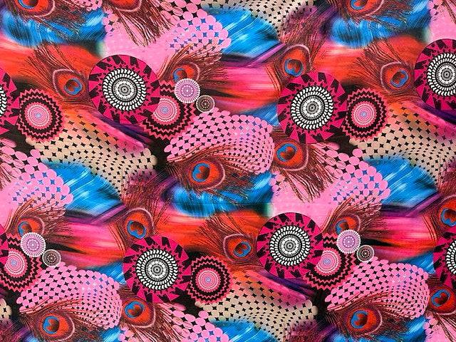 Feather Disc Printed Jersey - Cheap Fabrics