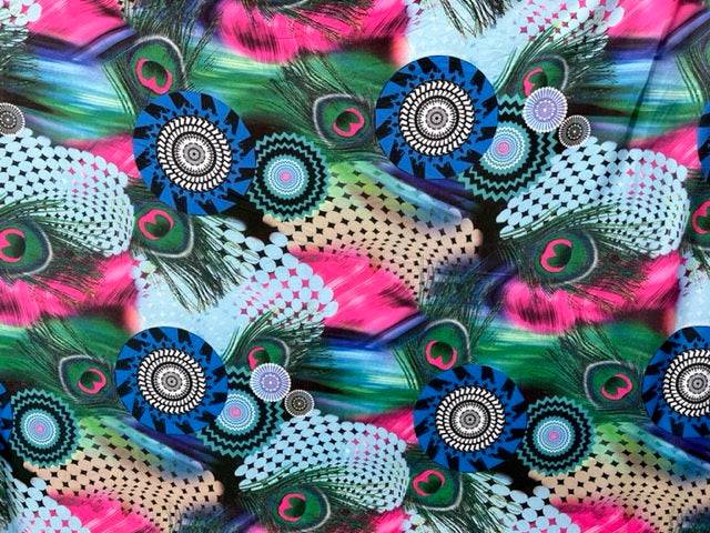 Feather Disc Printed Jersey - Cheap Fabrics