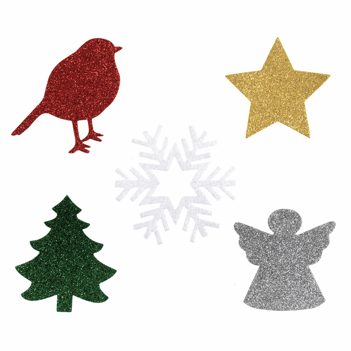 Glitter Felt Shapes - Christmas (10 Pieces)