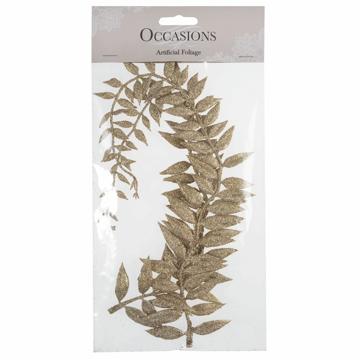Glittered Leaves - Fern Stems (2 Pcs) - Cheap Fabrics