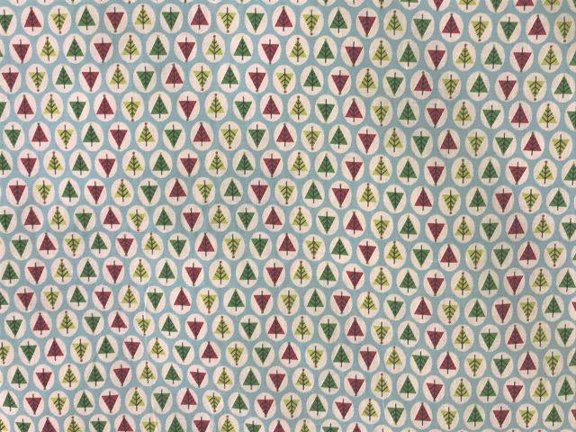 Festive Small Christmas Trees - Poly/Cotton Print