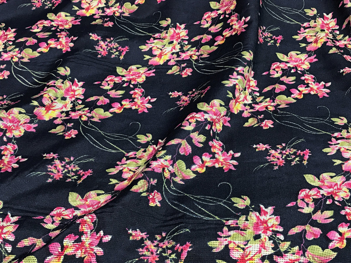 Floral Tapestry - Clearance Printed Crepe