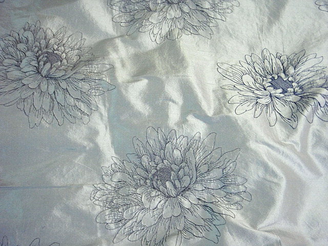 Floral Bliss - Embroidered Silk Dupion