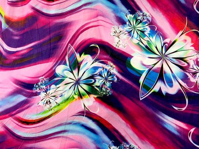 Floral Border Printed Jersey - Cheap Fabrics