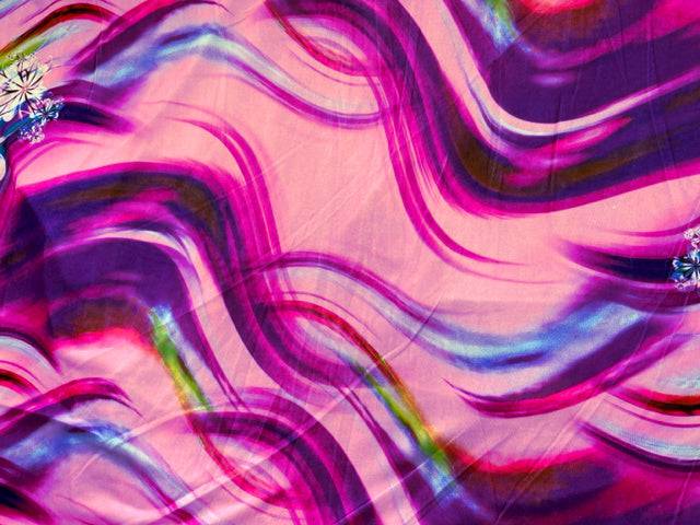 Floral Border Printed Jersey - Cheap Fabrics