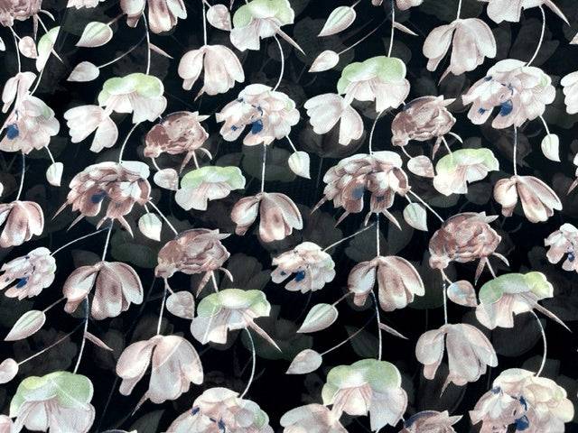 Floral Cup - Printed Chiffon Fabric - Cheap Fabrics