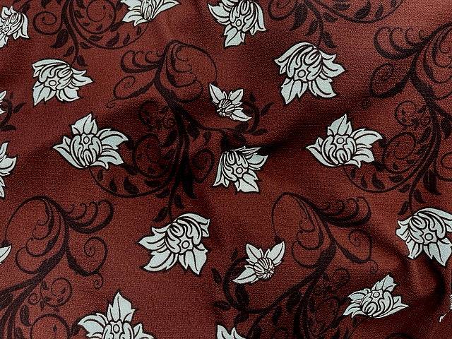 Floral Curl - Bubble Printed Crepe - Cheap Fabrics