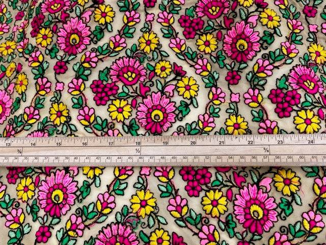 Floral Masterpiece - Embroidered Georgette - Cheap Fabrics