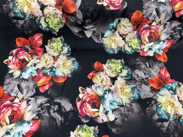 Just Floral - Printed Stretch Satin Fabric