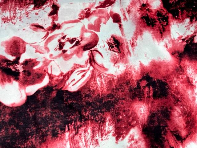 Floral Splash - Stretch Moss Crepe - Cheap Fabrics