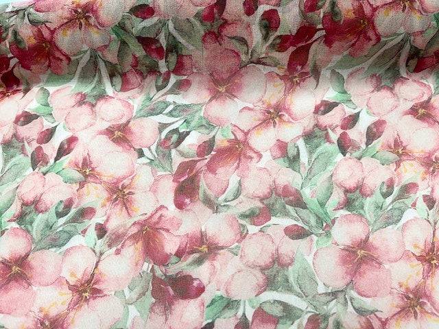 Floral Time Printed Voile - Cheap Fabrics
