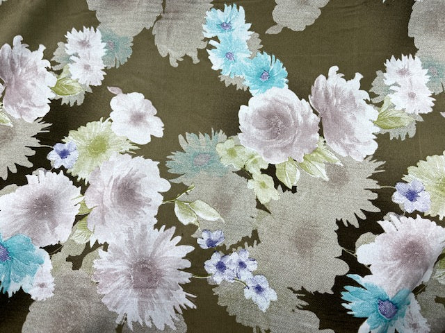 Floral Tranquility - Clearance Printed Crepe