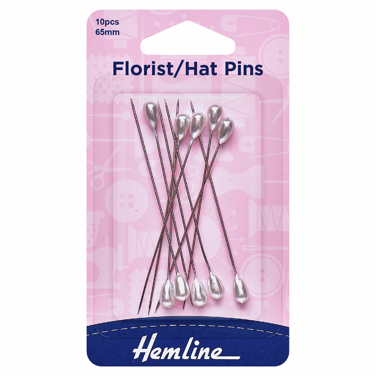 Pins - Florist/Hat: Pearl: 65mm (10Pcs)