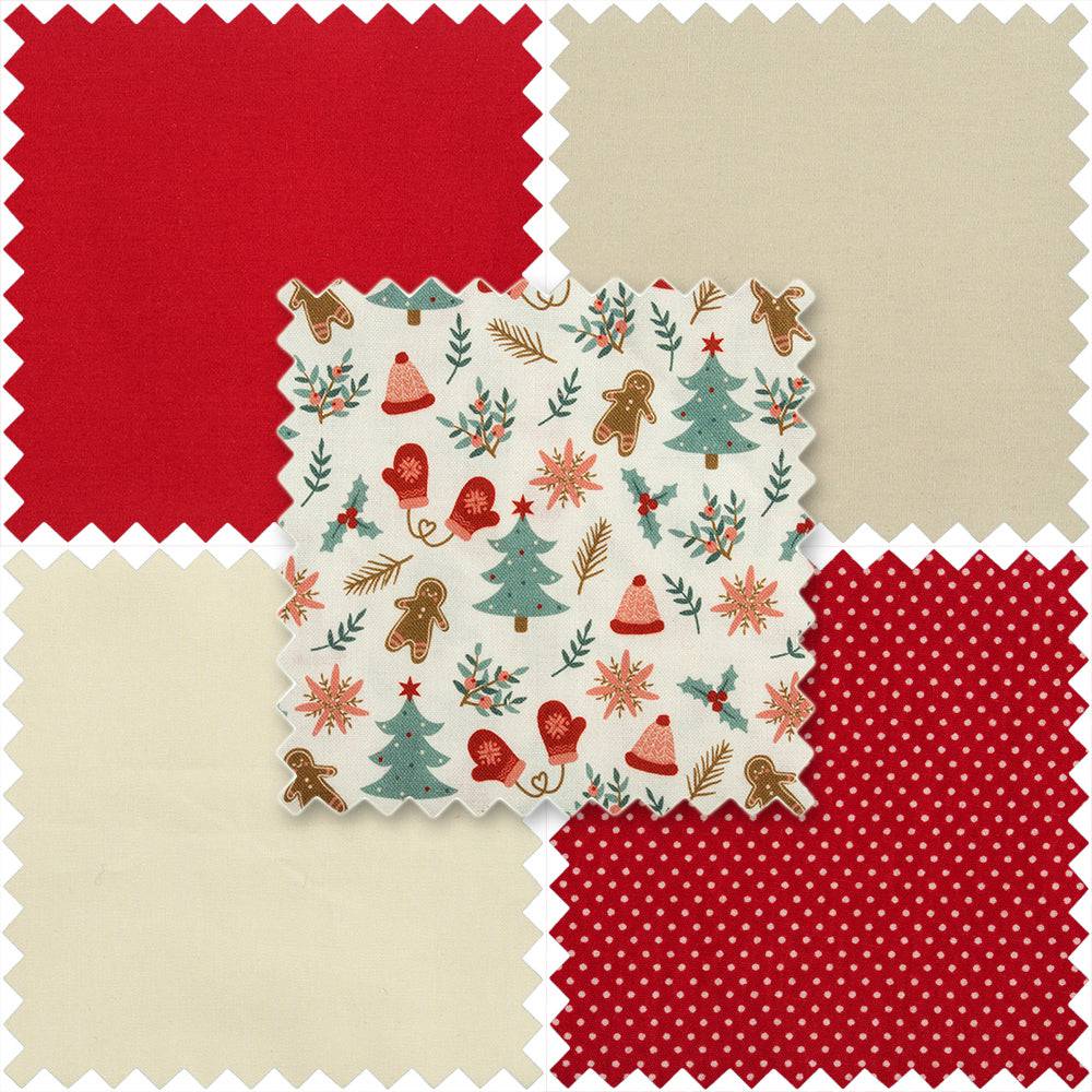 Fabric: Fat Quarters: Gingerbread: Bundle of 5 - Cheap Fabrics