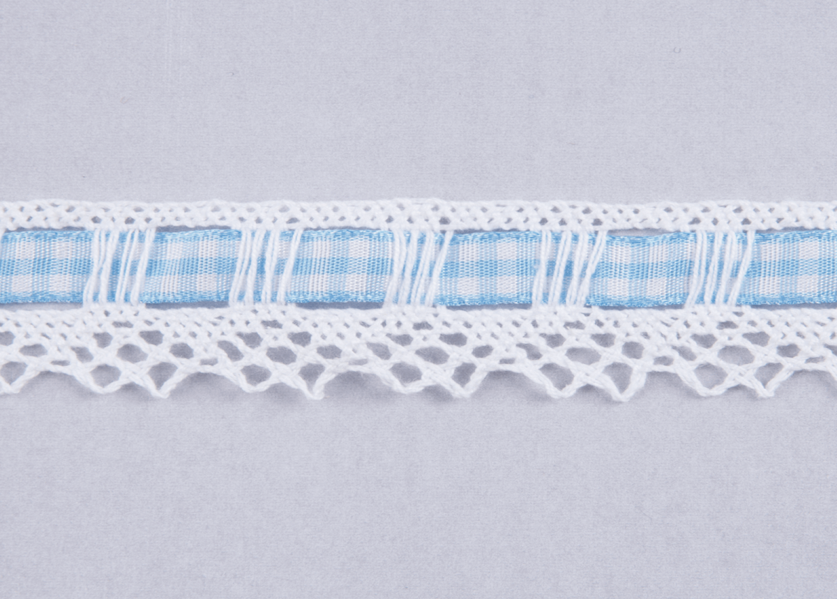 Cotton Lace With Gingham Trim