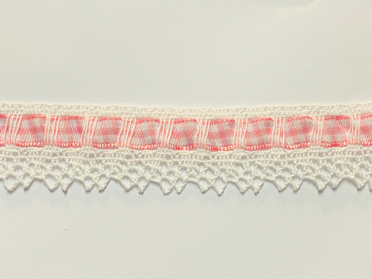 Cotton Lace With Gingham Trim