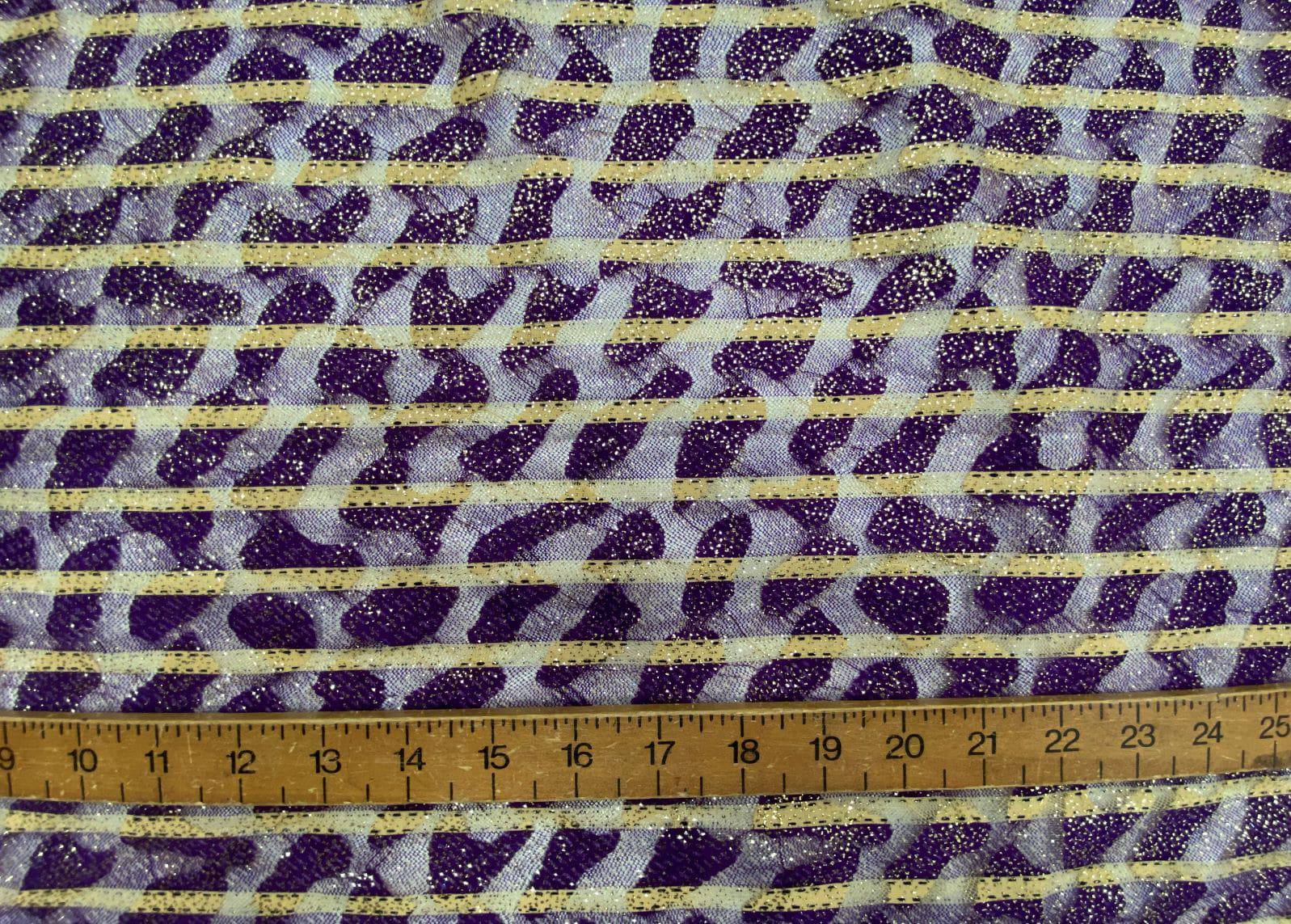 Glamour Glittered Tulle - Striped Abstract