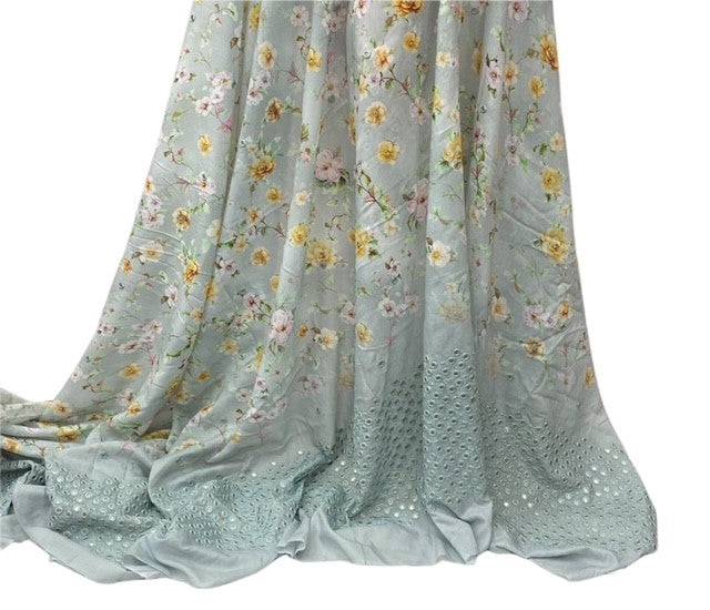 Cotton Mix Single Border - Glistening Floral - Cheap Fabrics
