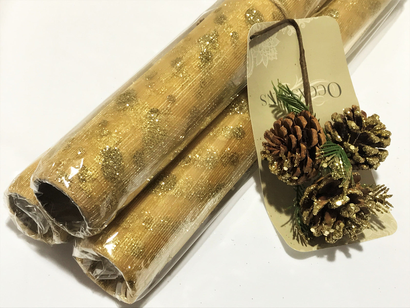 Fabric Roll: 2m x 40cm - Glitter Spot Tulle