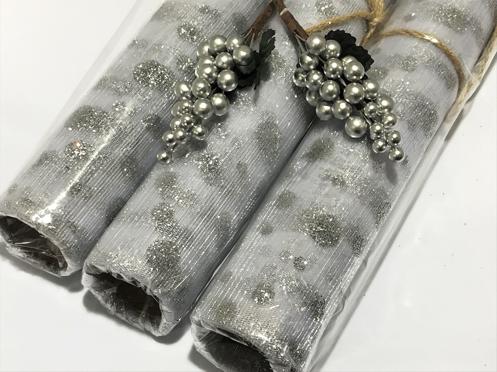 Fabric Roll: 2m x 40cm - Glitter Spot Tulle