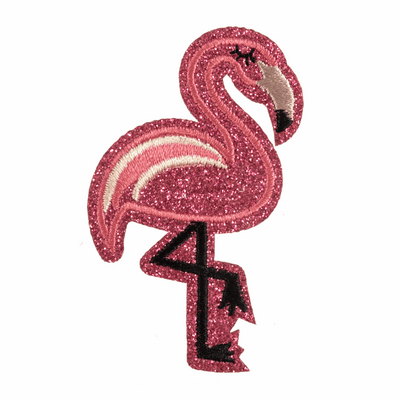 Glitter Flamingo - Iron -On & Sew-On