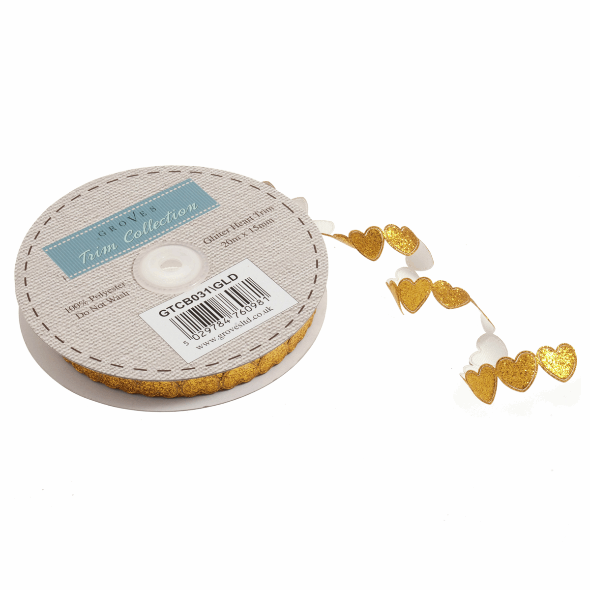 Glitter Heart Ribbon - Cheap Fabrics