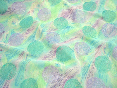 Bauble & Leaf - Glitter Printed Chiffon