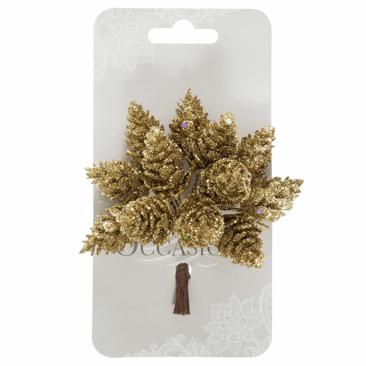 Glittered Pinecones Christmas Bunch - 12 Stems - Cheap Fabrics