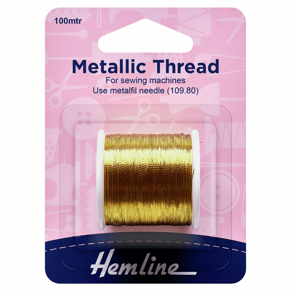 Metallic Thread - 100 Metres (HEMLINE)