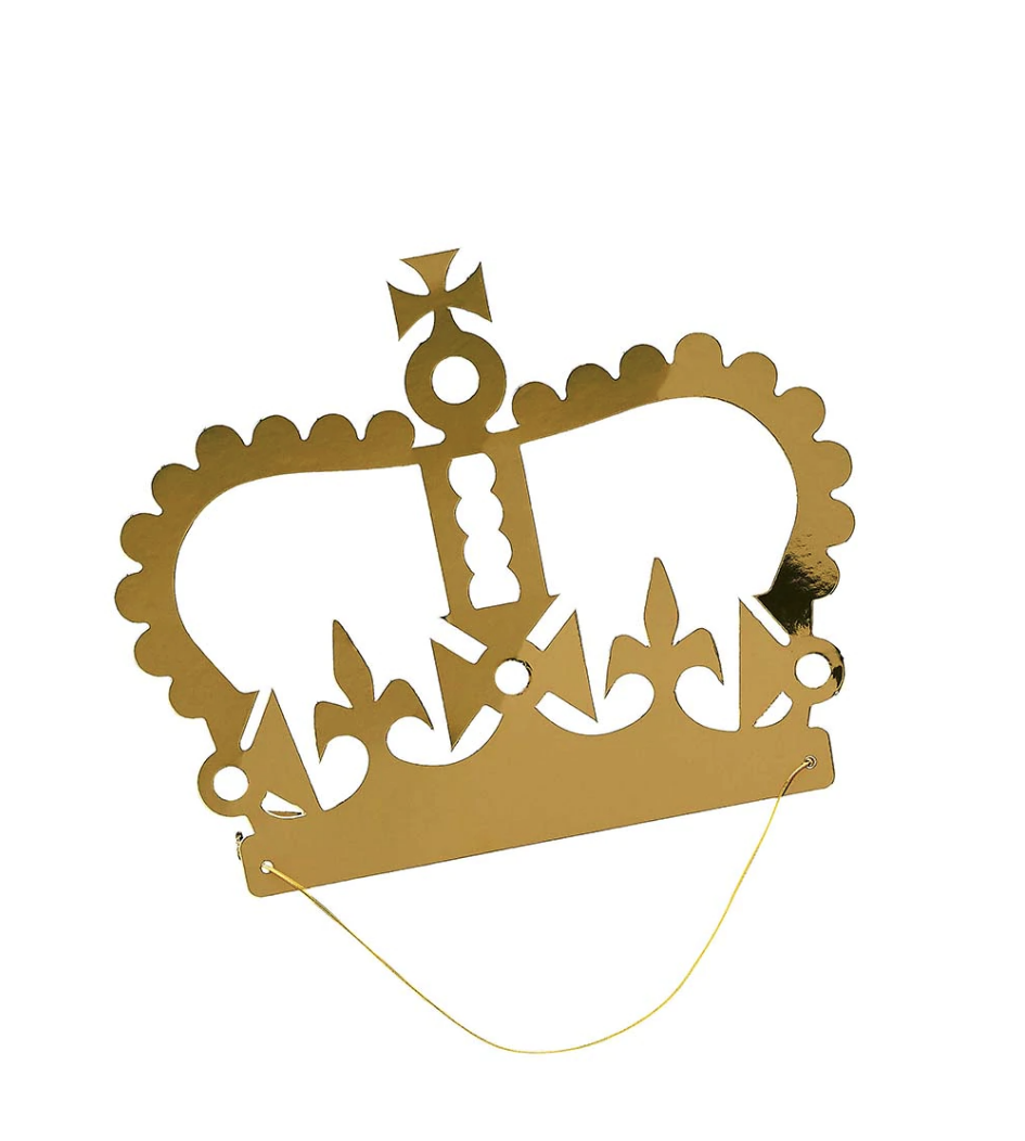 Gold Crown Party Hats (10 Pcs)