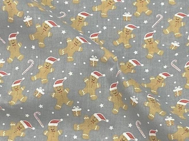 Bedtime Gingerbread Man - Poly/Cotton Print - Cheap Fabrics