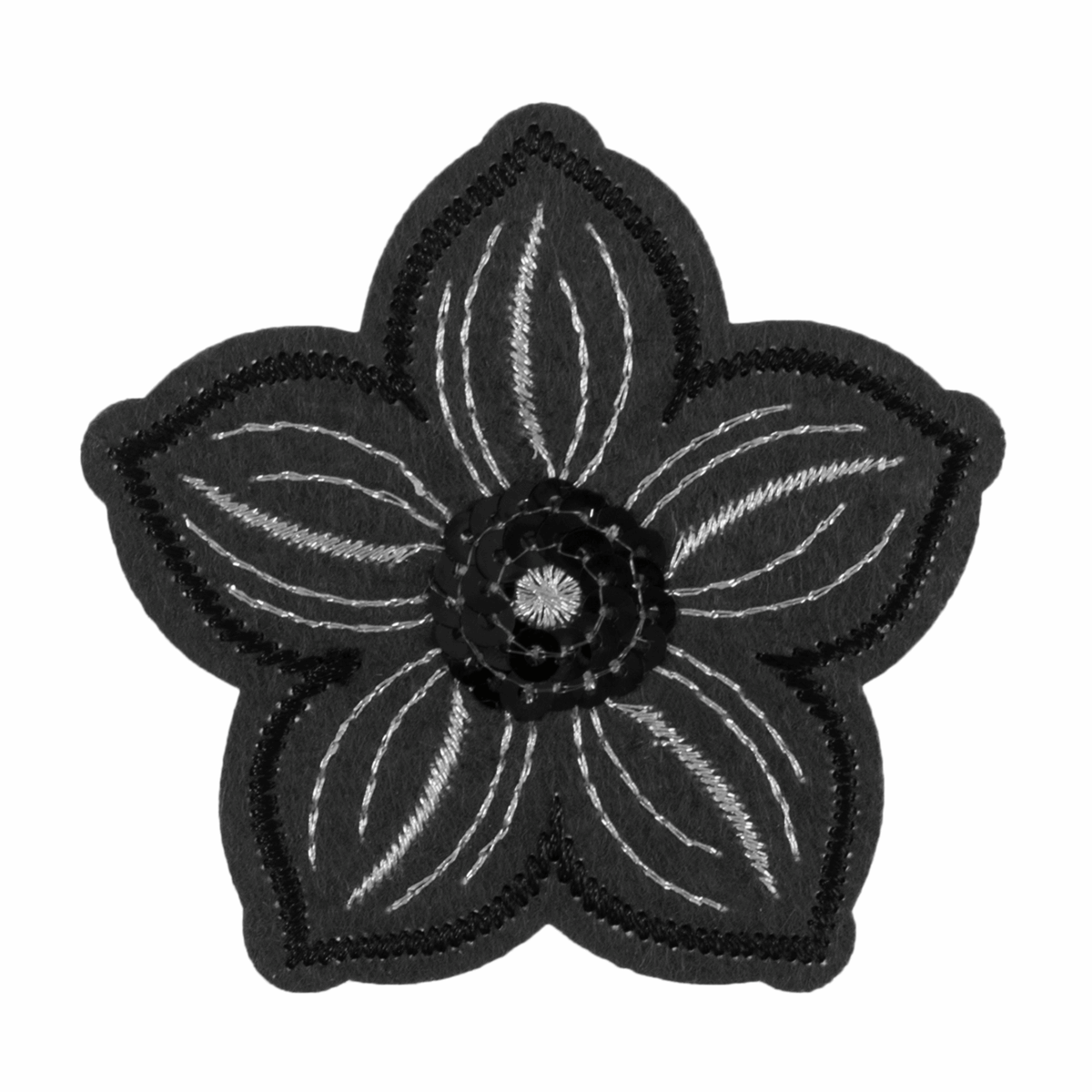 Grey sequin Flower - Iron -On & Sew-On