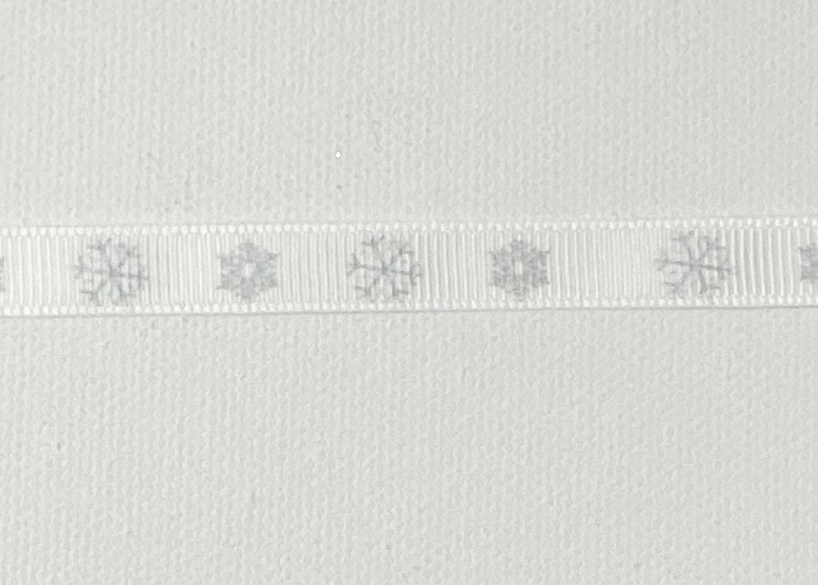 Christmas Grosgrain Ribbon - White Snowflake
