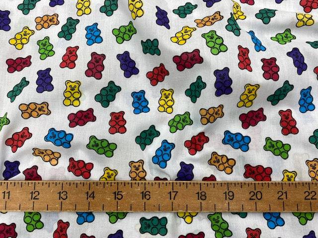 Gummy Bears Sweets Fun  - Poly/Cotton Print - Cheap Fabrics