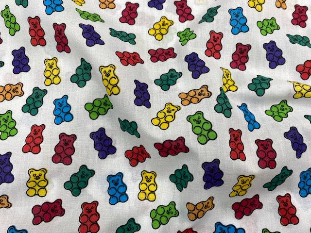 Gummy Bears Sweets Fun  - Poly/Cotton Print - Cheap Fabrics